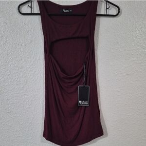Michael Lauren Deep Burgundy Drape Blouse